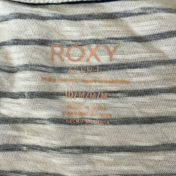 Roxy girls 10/Medium White with navy blue stripes with pocket - Picture 3 of 3